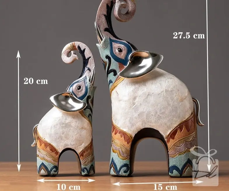 Kit de estatuetas modernas decorativas artesanais - Elefantes Decorilove