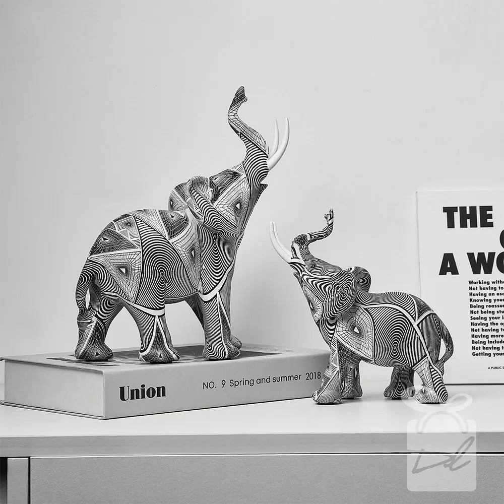 Kit de estatuetas modernas decorativas artesanais - Elefantes Decorilove
