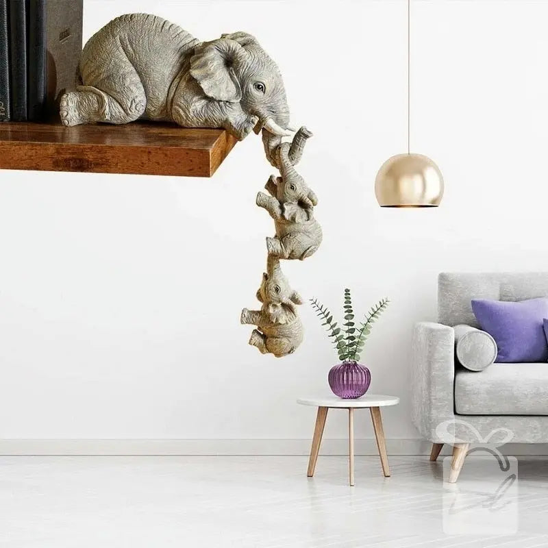 kit estatuetas Família Elefante Decorilove