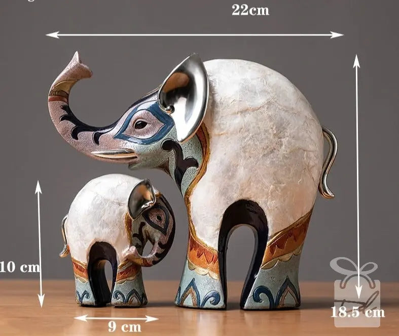 Kit de estatuetas modernas decorativas artesanais - Elefantes Decorilove