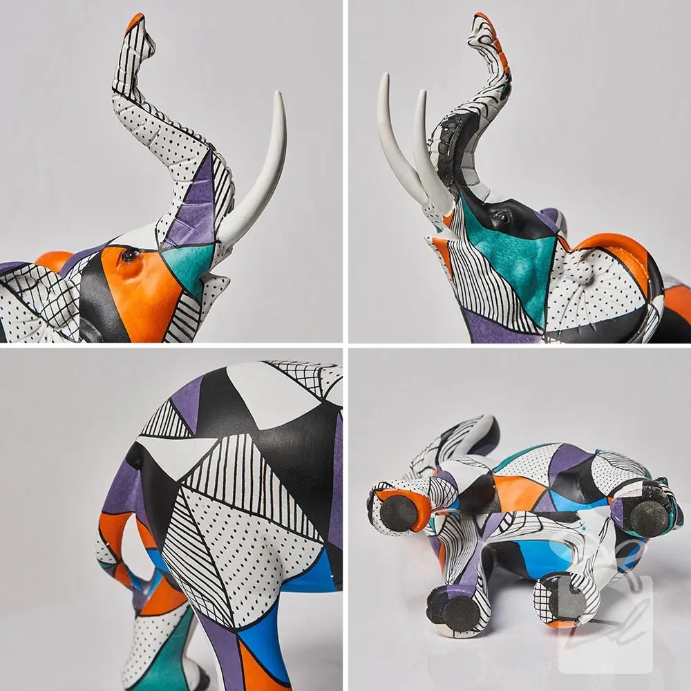 Kit de estatuetas modernas decorativas artesanais - Elefantes Decorilove