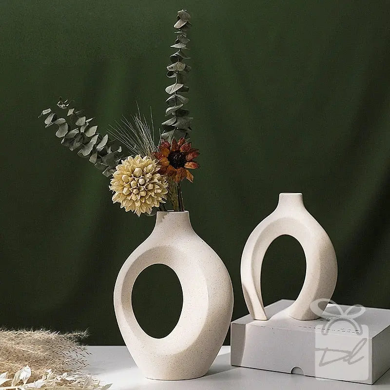Conjunto de Vasos Decorativos de Cerâmica Premuim - Abraço Eterno Decorilove
