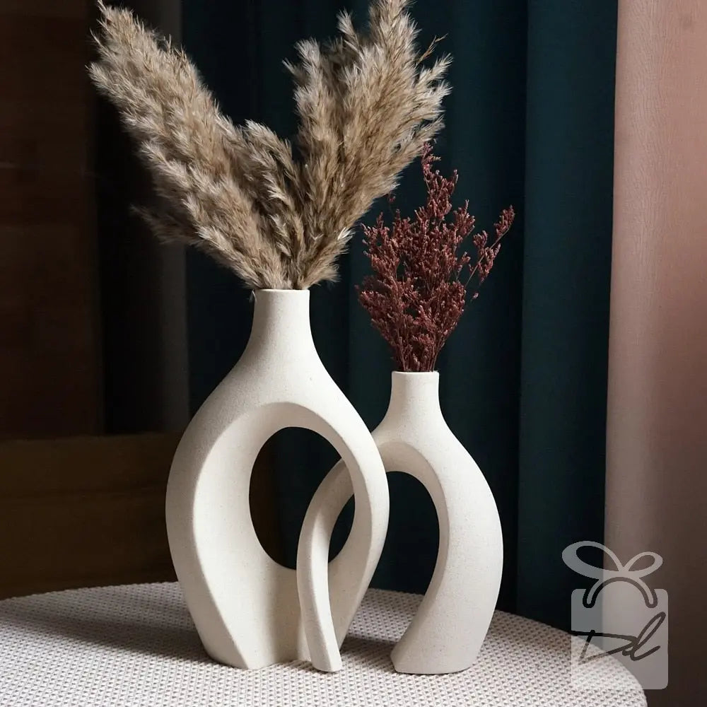 Conjunto de Vasos Decorativos de Cerâmica Premuim - Abraço Eterno Decorilove