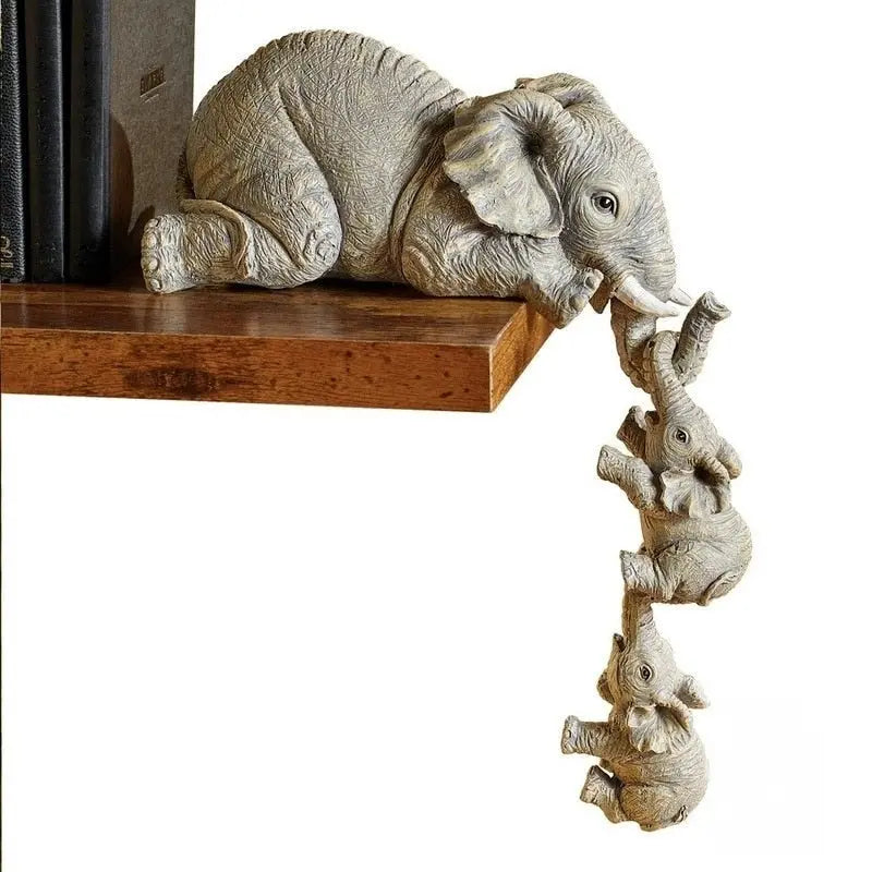 kit estatuetas Família Elefante Decorilove