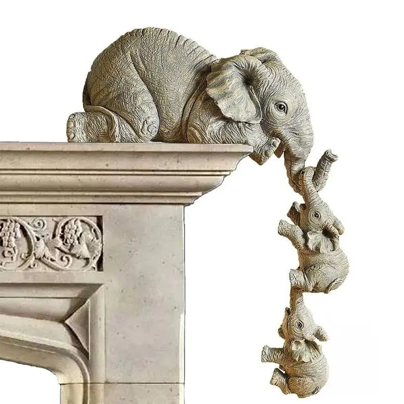 kit estatuetas Família Elefante Decorilove