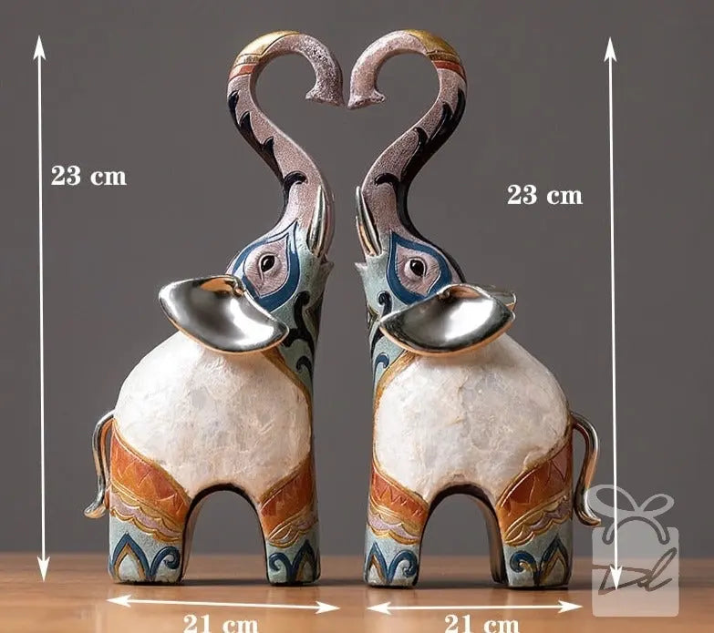Kit de estatuetas modernas decorativas artesanais - Elefantes Decorilove