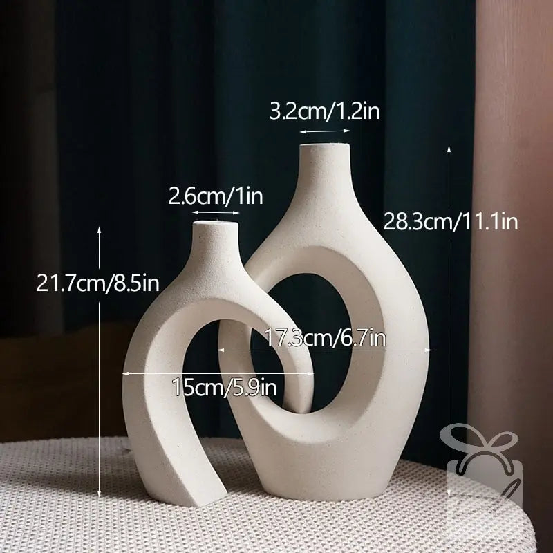 Conjunto de Vasos Decorativos de Cerâmica Premuim - Abraço Eterno Decorilove