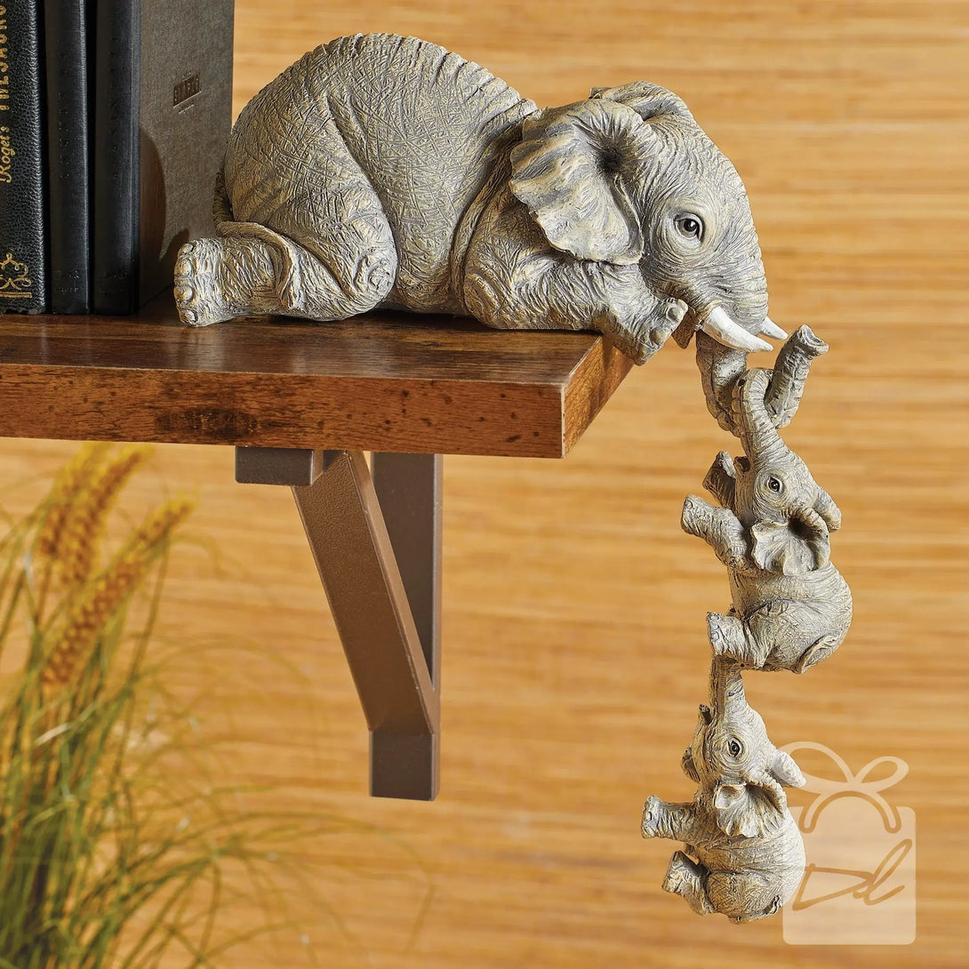 kit estatuetas Família Elefante Decorilove