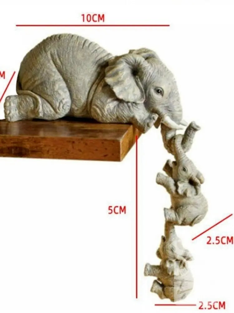 kit estatuetas Família Elefante Decorilove
